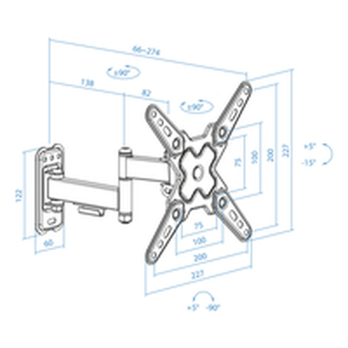 Supporto da Parete TooQ TSLP1040T-B 43" 13" 20 kg